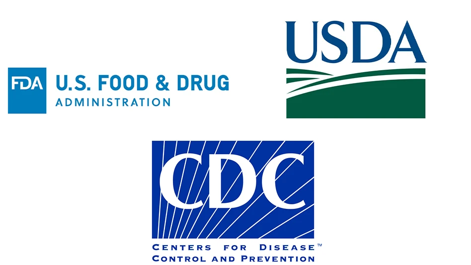 FDA, USDA and CDC Logos