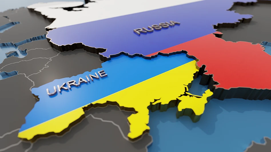 Ukraine and Russia map