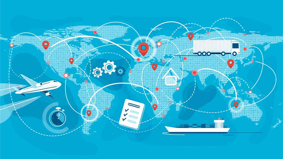 Shipping, logistic supply chain vector illustration.