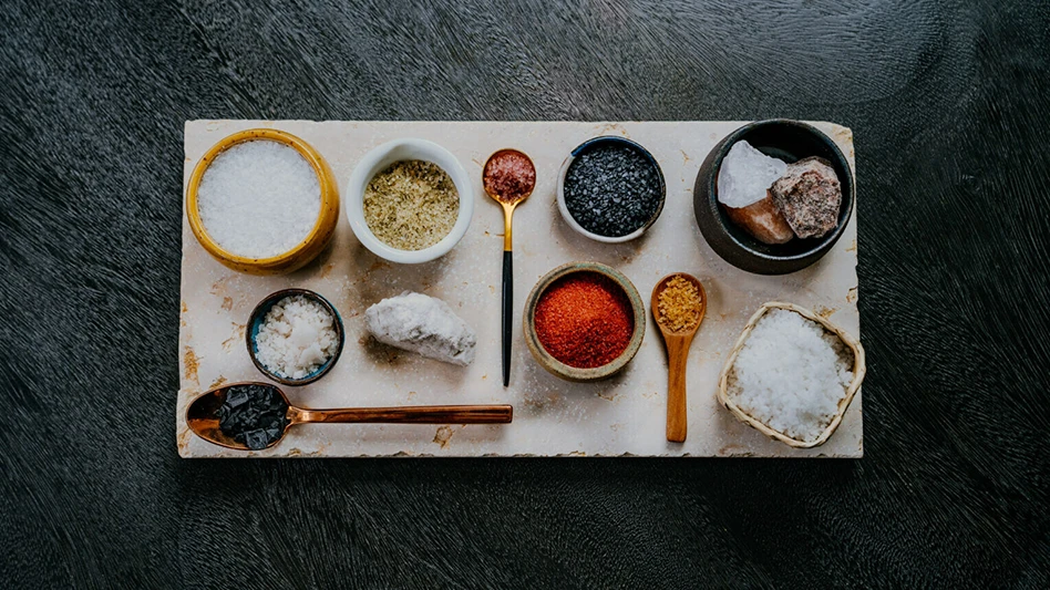 Kimpton predicted a shift to unrefined salts (black Hawaiian salt, kala namak, Persian blue salt, Celtic salt, fleur de sel) in 2024.